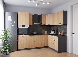 Кухонный гарнитур угловой Крафт 2400x1600 мм