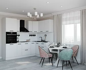 Кухонный гарнитур угловой Жемчуг 2400x1600 мм