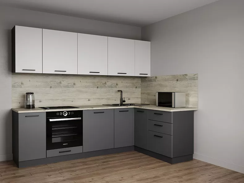 Кухонный гарнитур угловой Меренга 2600х1600 мм