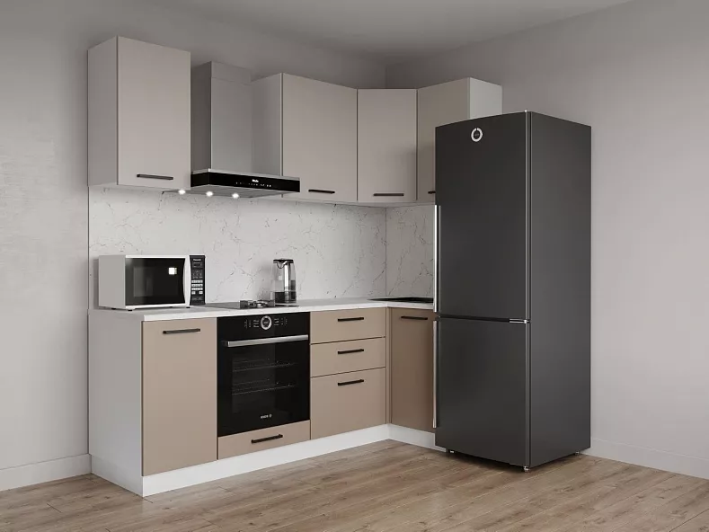 Кухонный гарнитур угловой Каппучино 2200х1000 мм