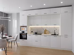 Кухонный гарнитур Белый глянец 3400 мм