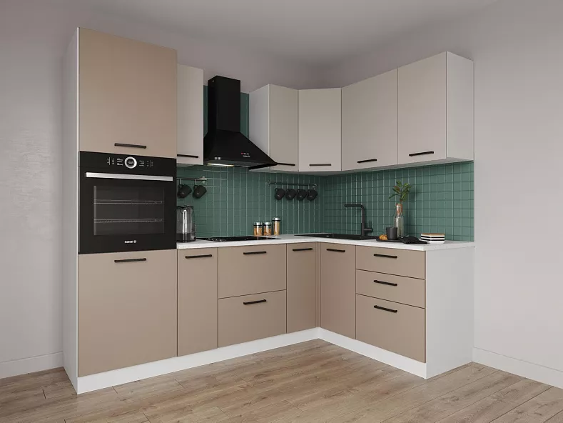 Кухонный гарнитур угловой Каппучино 2400х1600 мм