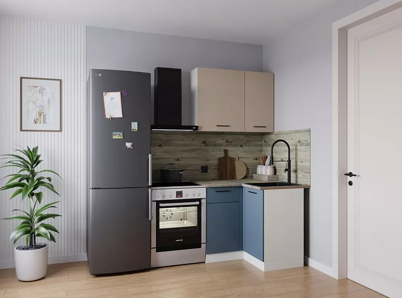 Кухонный гарнитур угловой Фьюжн 1000х1000 мм