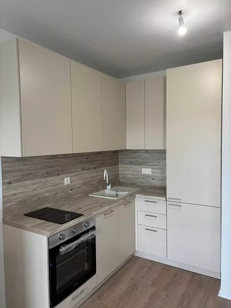 Кухонный гарнитур угловой. Фасады ЛДСП 16мм, Столешница 38мм. Сатин, сосна осло