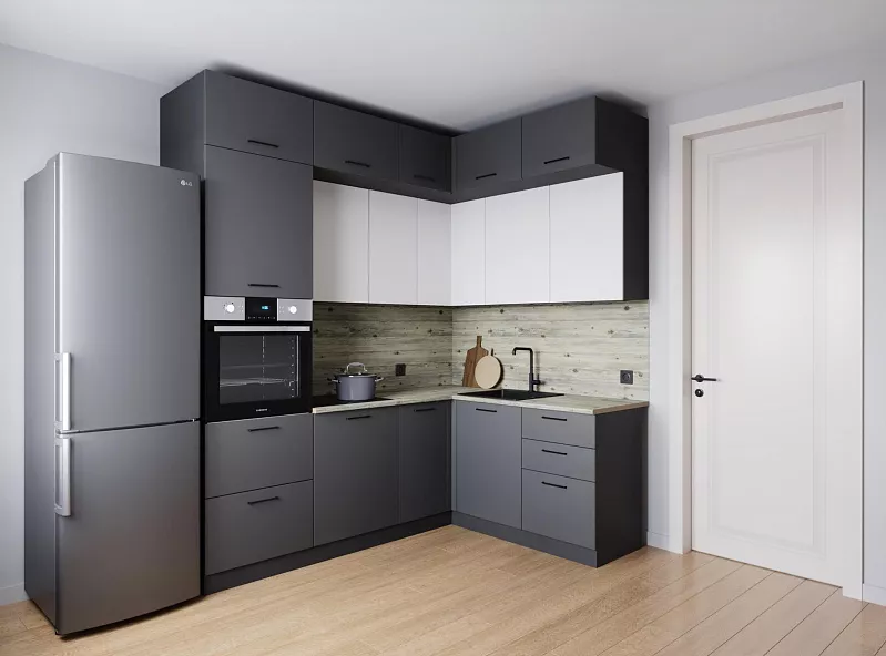 Кухонный гарнитур угловой Меренга 2200х1700 мм