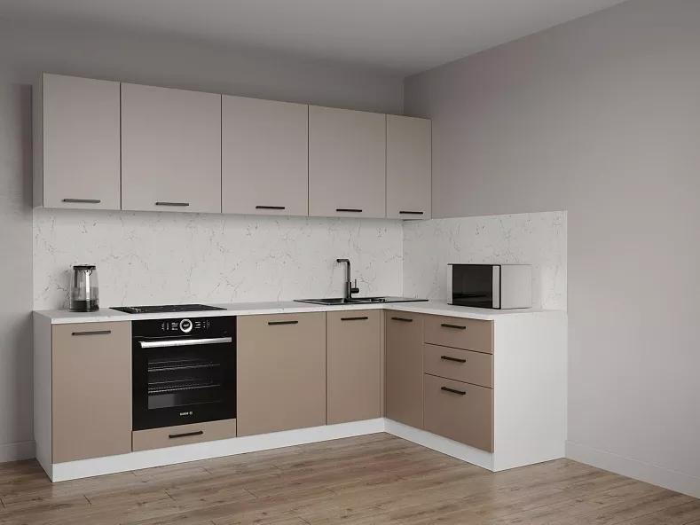 Кухонный гарнитур угловой Каппучино 2600х1600 мм