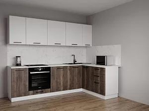 Кухонный гарнитур угловой Старое дерево 2600х1600 мм
