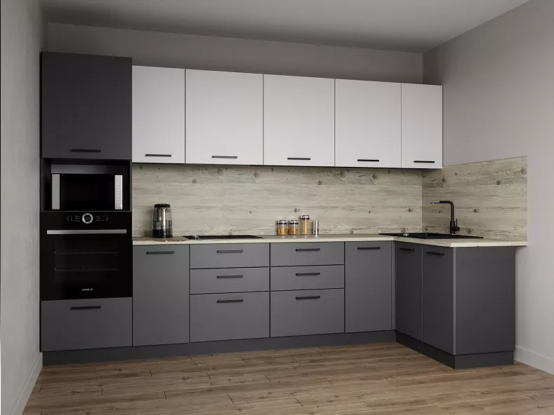 Кухонный гарнитур угловой Меренга 3200х1400 мм