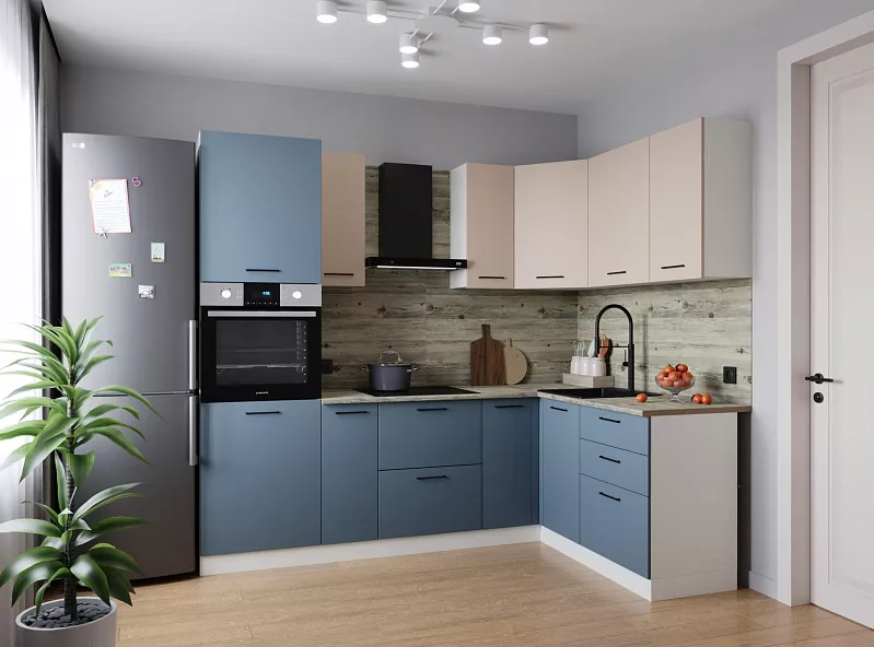 Кухонный гарнитур угловой Фьюжн 2400х1600 мм