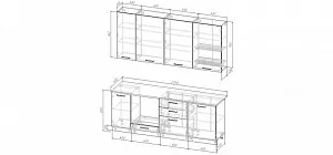 Кухонный гарнитур Крафт 2200 мм