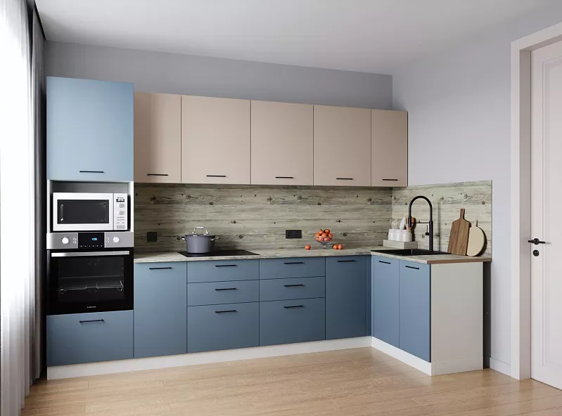 Кухонный гарнитур угловой Фьюжн 3200х1400 мм