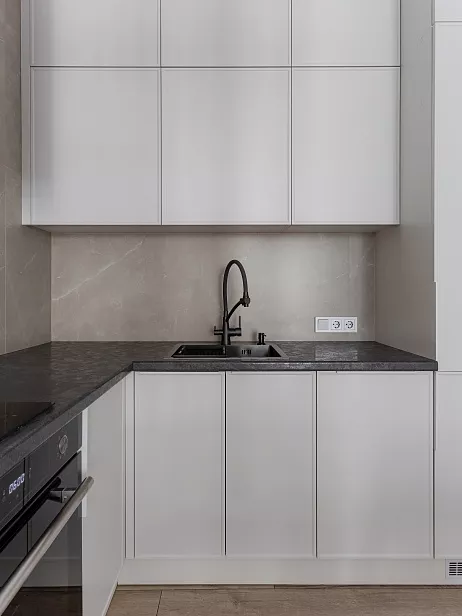 Кухонный гарнитур Угловой, МДФ, меренга №283 (Арнедо), детройт