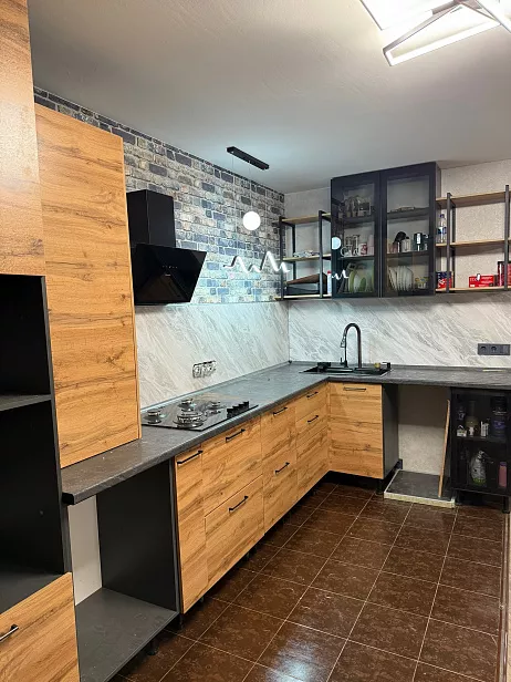 Кухонный гарнитур Угловой, ЛДСП, дуб крафт, детройт