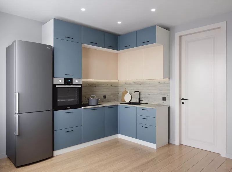 Кухонный гарнитур угловой Фьюжн 2200х1700 мм