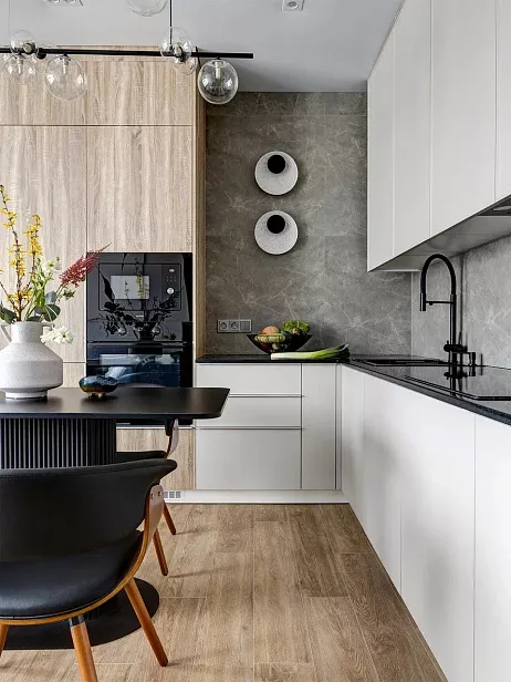 Кухонный гарнитур Угловой, МДФ + ЛДСП, меренга №283