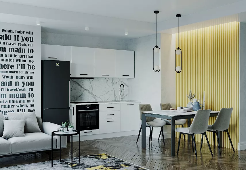 Кухонный гарнитур Жемчуг 2550 мм Кухонный гарнитур Жемчуг 2550 мм