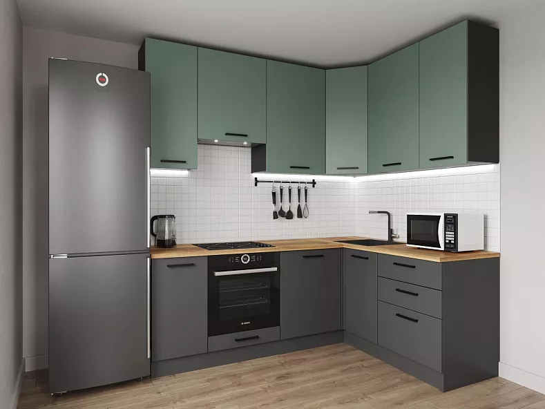 Кухонный гарнитур угловой Изумруд 2200х1600 мм