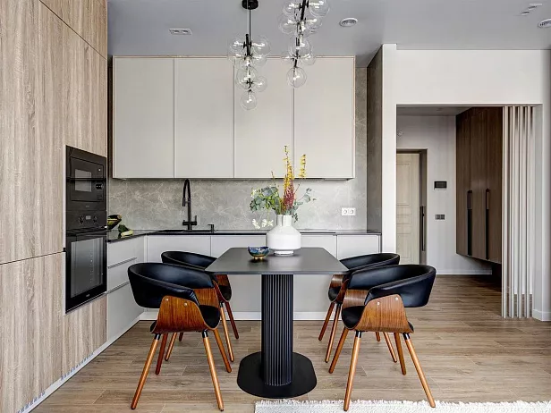 Кухонный гарнитур Угловой, МДФ + ЛДСП, меренга №283