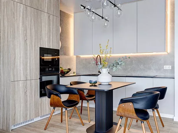 Кухонный гарнитур Угловой, МДФ + ЛДСП, меренга №283