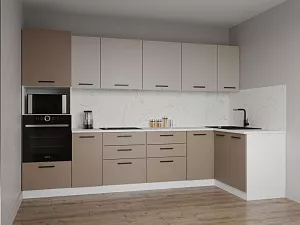 Кухонный гарнитур угловой Каппучино 3200х1400 мм