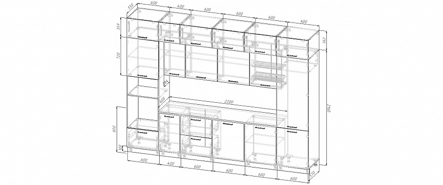 Кухонный гарнитур Крафт 3400 мм