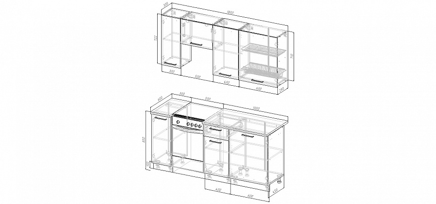 Кухонный гарнитур Виола 1800 мм