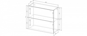 Модуль Горизонтальный 2 яруса дверка/ниша 800х300х710