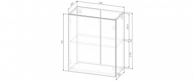 Модуль Горизонтальный 2 яруса дверка/ниша 600х300х710