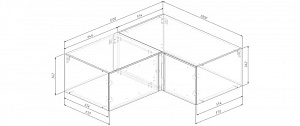 Модуль верхний Распашной глубокий Угловой 1000/1200х570х362